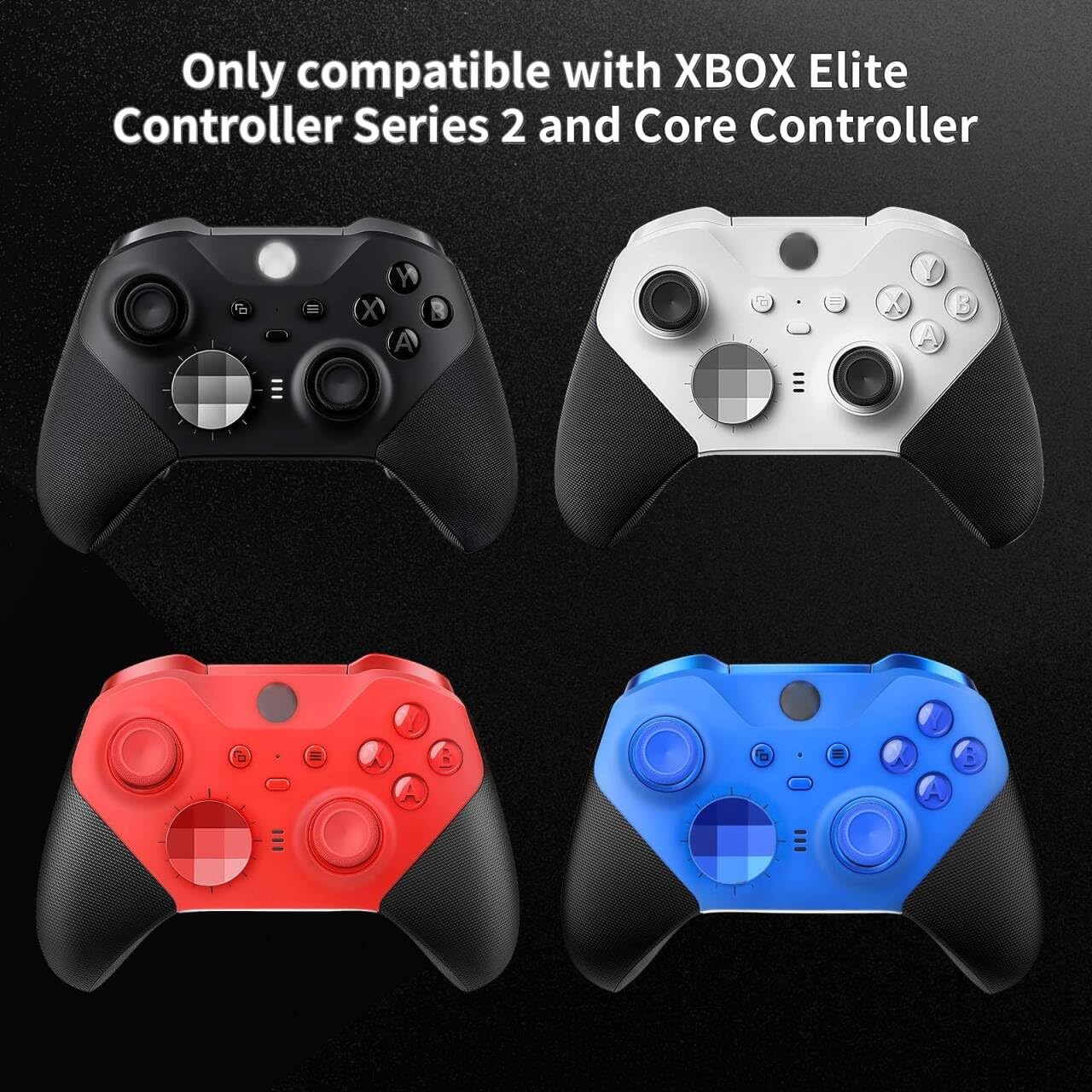 Gopiiphon Jeu de Boutons Métalliques pour Manette Xbox Elite Series 2 Contient 6 Joysticks à Revêtement Métallique, 4 Palettes, 2 D-Pads, 1 Outil de Réglage pour Xbox Elite Serie (Rose Pourpre)