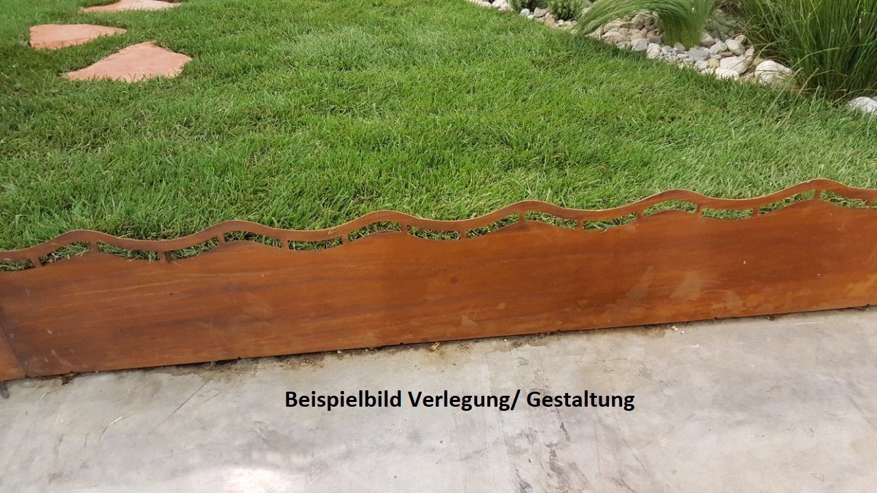 Nicoman Bordo Da Giardino In Metallo – Acciaio Zincato, Colore Ruggine, 1,5x6,1 M, Flessibile Per Aiuole E Prati