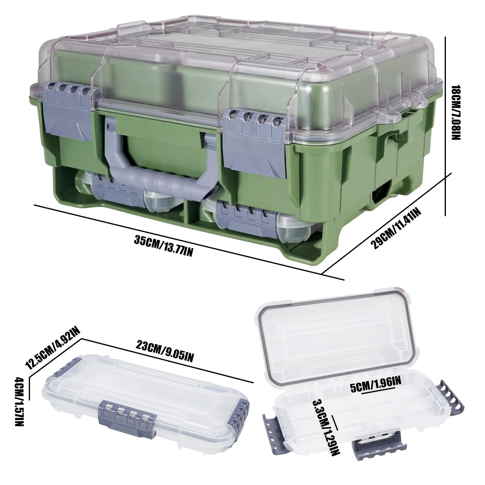 Seaknight Scatola per attrezzatura da pesca impermeabile a 3 livelli, con chiusura sicura, ABS resistente e scomparti regolabili, organizer per la conservazione di attrezzatura per la pesca alla carpa