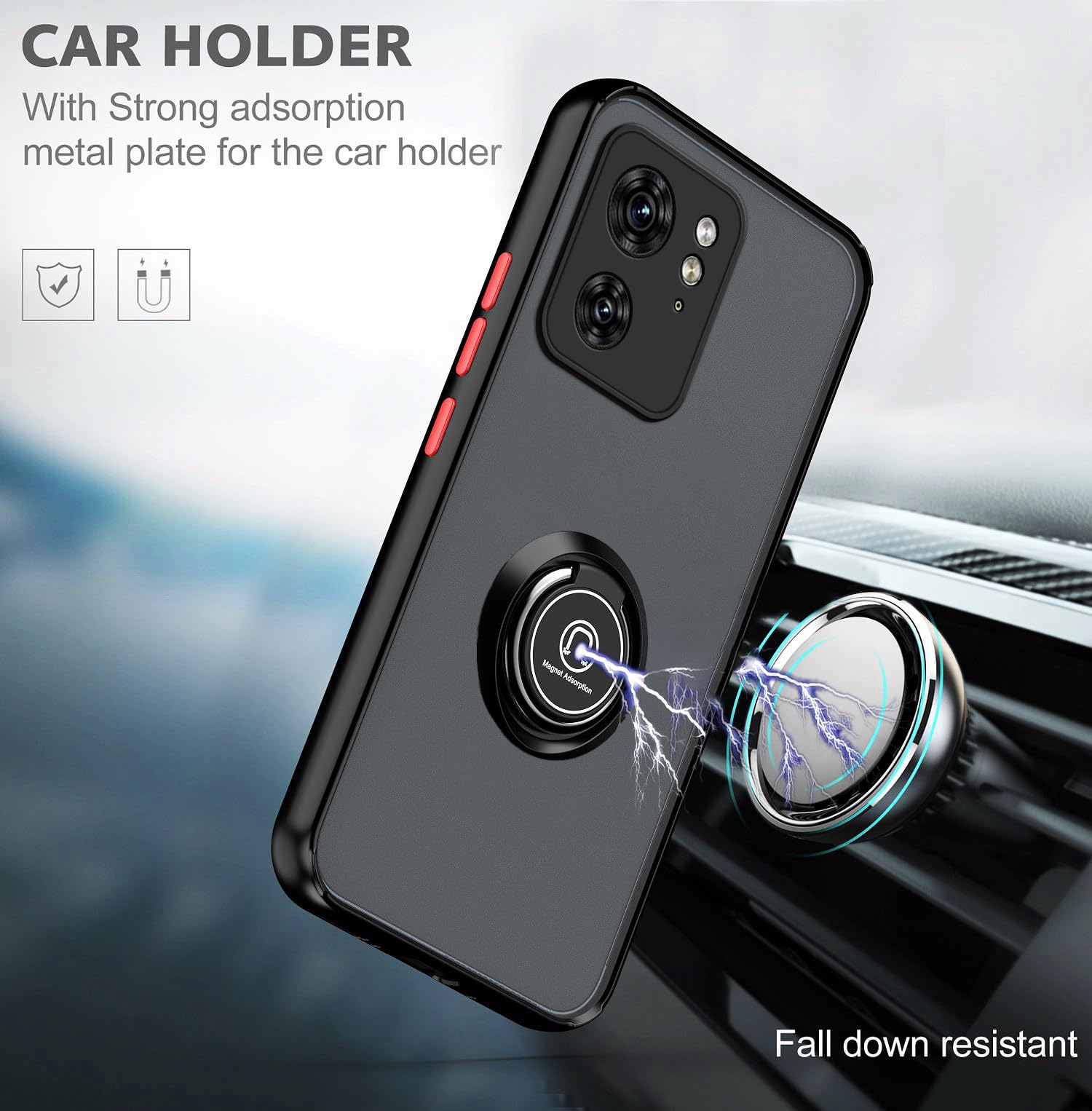 KZIOACSH Cover Compatibile con Motorola Edge 40,con Slot per Schede e