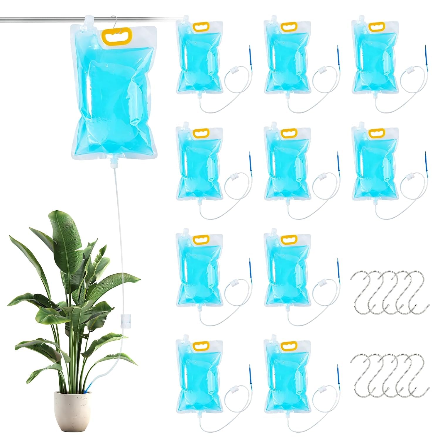 3.5L Holiday Plant Watering System, 10 Pack Adjustable Drip Irrigation Bags