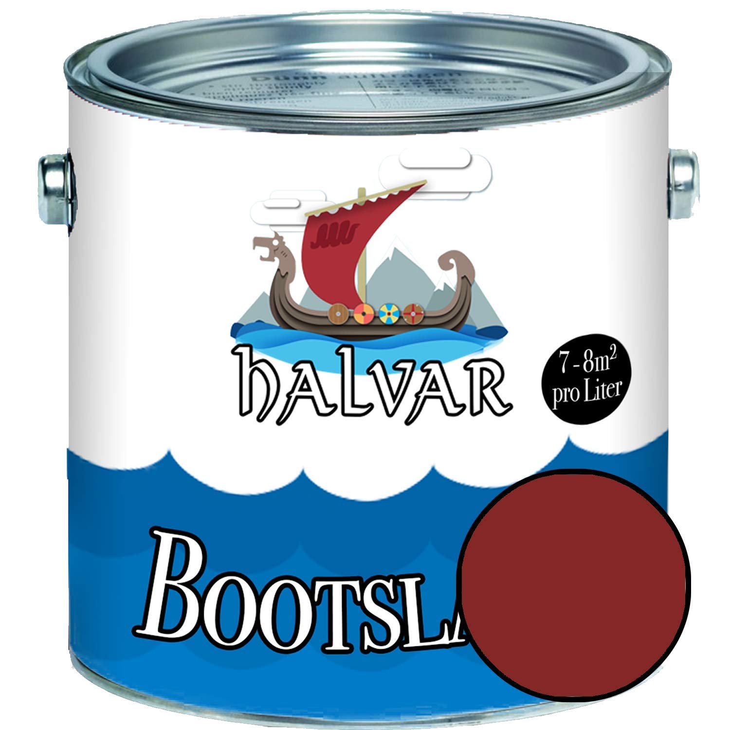 Halvar Bootslack Rot RAL 3000-3031 Yachtlack GLÄNZEND Bootsfarbe Yachtfarbe PU-verstärkt für Holz & Metall verstärkt extrem belastbar hochelastisch Schiffslackierung (5 L, RAL 3011 Braunrot)