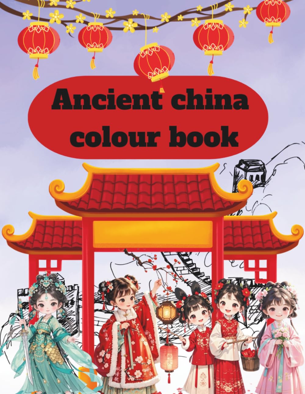 Ancient china chibi coloring book