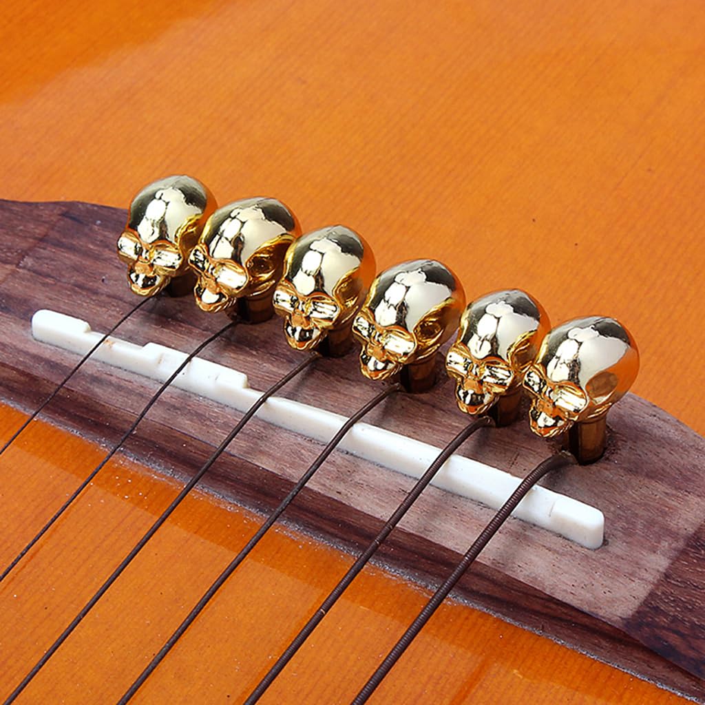 RuiJOTWAT Acoustic Guitar Bridge Pins, zinc alloy Gold - Image 4