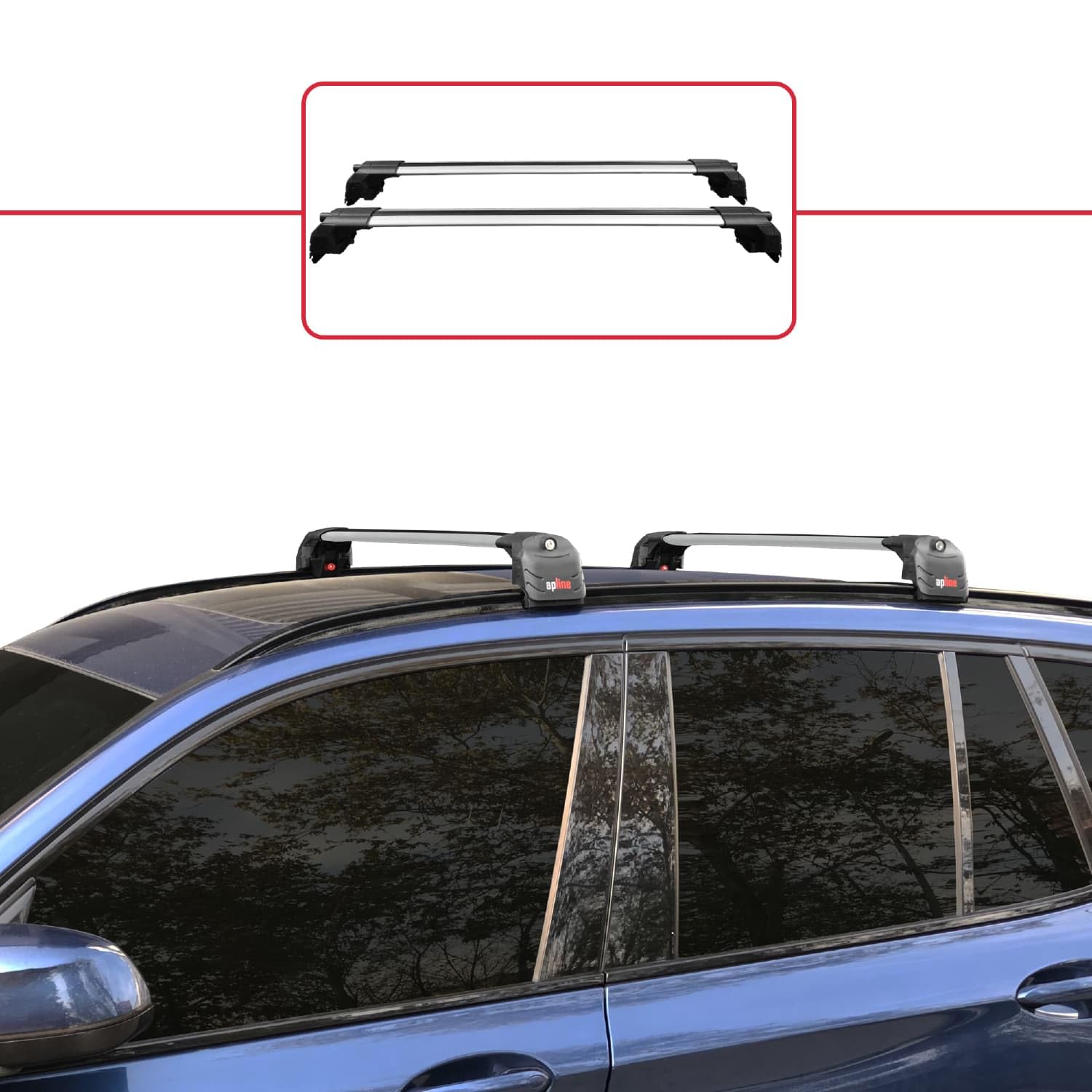 Compatibile con BMW X3 (G01) 2017-2025 Modello ACE-2 Barre Tetto Portapacchi Auto Barre Portatutto Grigio Alluminio 2 Barre