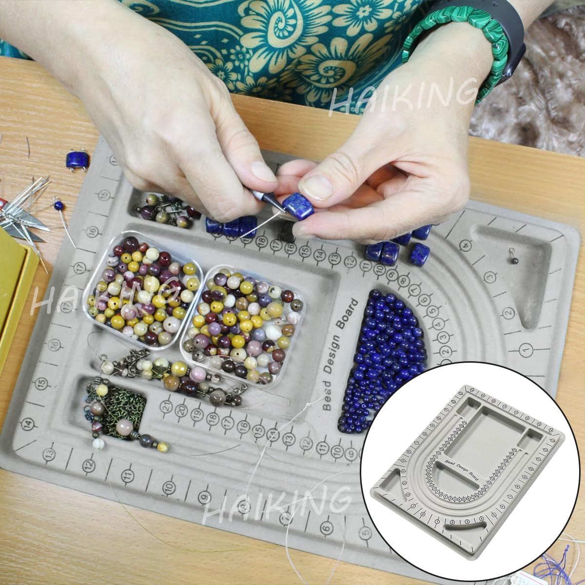 Panneau De Perles The Beadsmith, Floqué Gris, 3 Canaux En Forme De U, 6