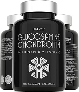 Glucosamine and Chondroitin High Strength - Glucosamine Sulphate with Chondroitin, MSM & Vitamin C - 120 Capsules - 1720mg Glucosamine Complex for Men & Women - Combination Supplements for Joints