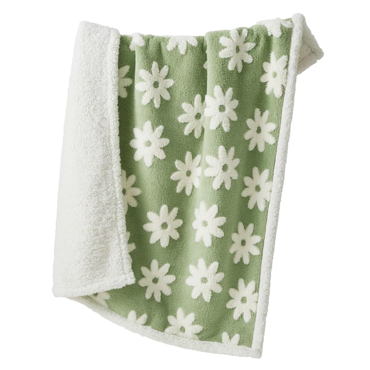 FOXHOLE Double Sided Dog Blankets Waterproof Pet Blanket (Green/White, 130x150cm/51x59 in)