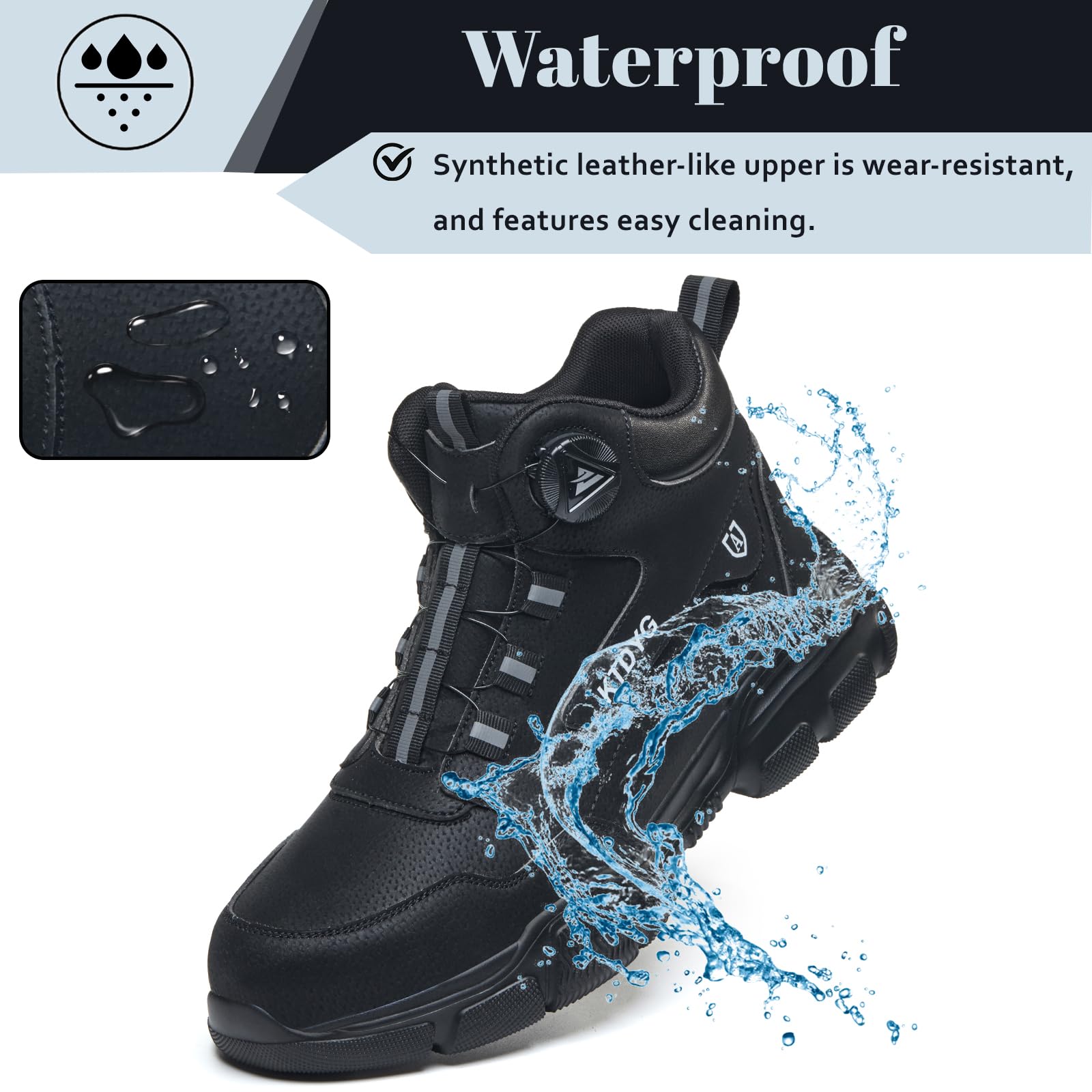 Botas de Seguridad para Hombre Mujer Impermeable Ligeras Botas de Trabajo con Punta de Acero Antideslizante Zapatos de Seguridad 37-46 EU