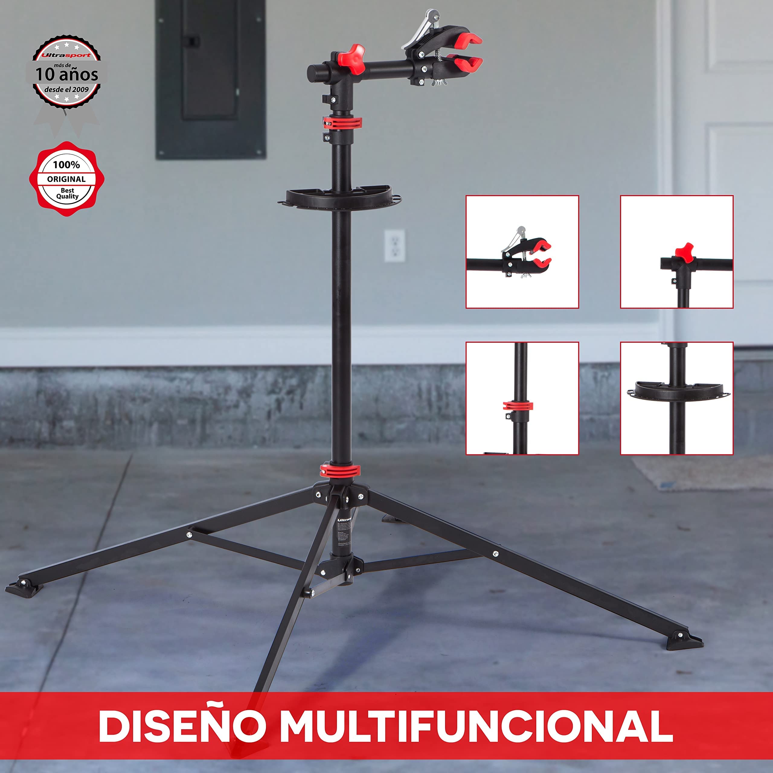 Ultrasport Bicicleta Asamblea Estar, Estable Bicicleta asamblea Estar, para Trabajos reparación Todos Modelos Bicicletas, Llave Bloqueo rápido no Pintura, Bandeja magnética Herramientas, máx. 30 kg