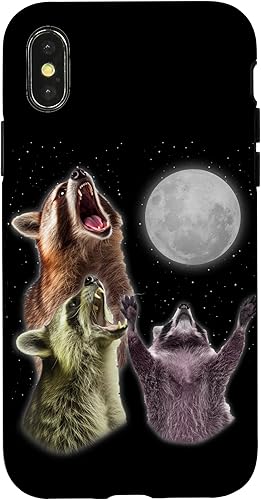 Miniatura 7 de Funda para iPhone 13 3 Raccoon Moon aullando divertido mapache animal amante zoólogo