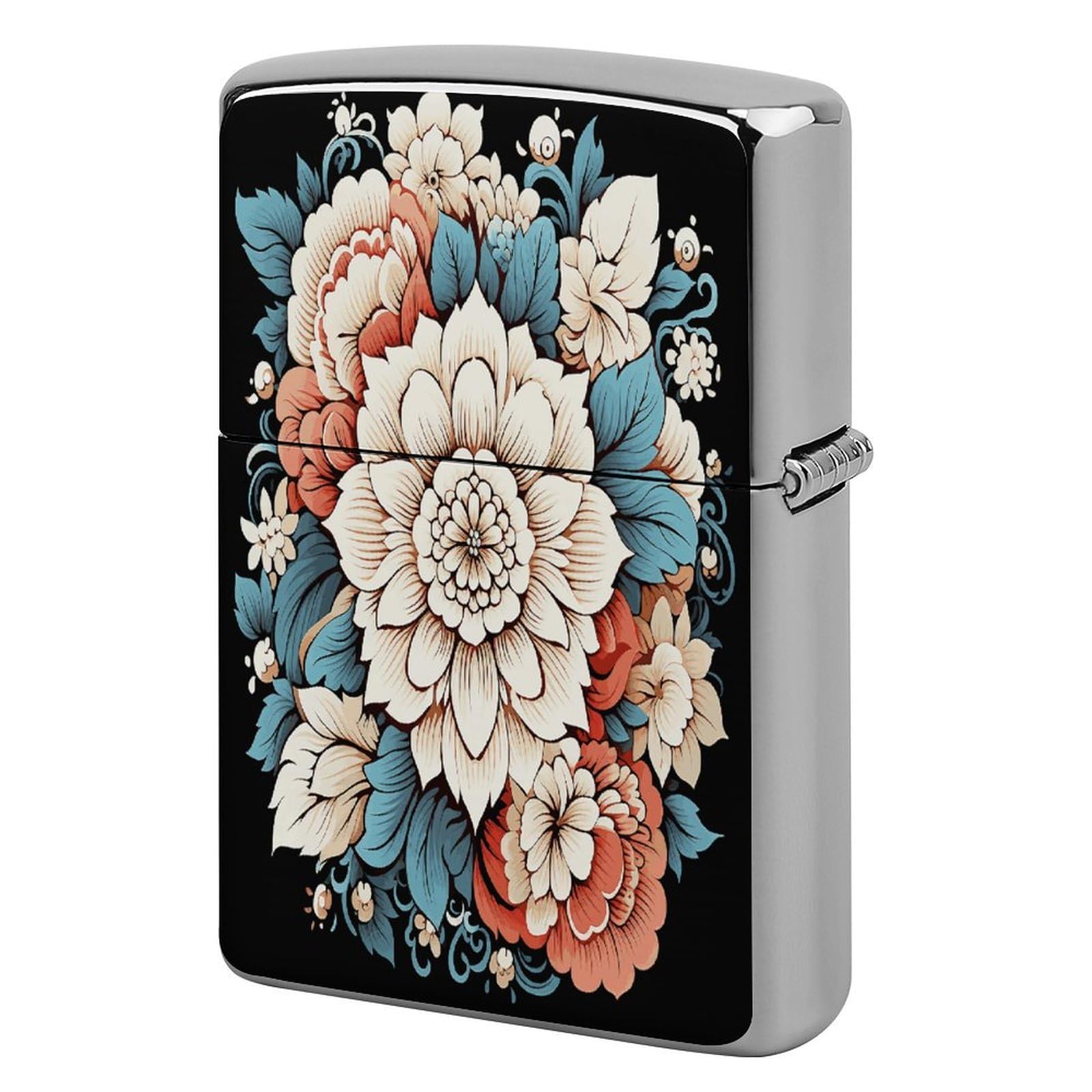 Fodpand Style Floral Print Metal Lighter Case Cover Lighter Sleeve