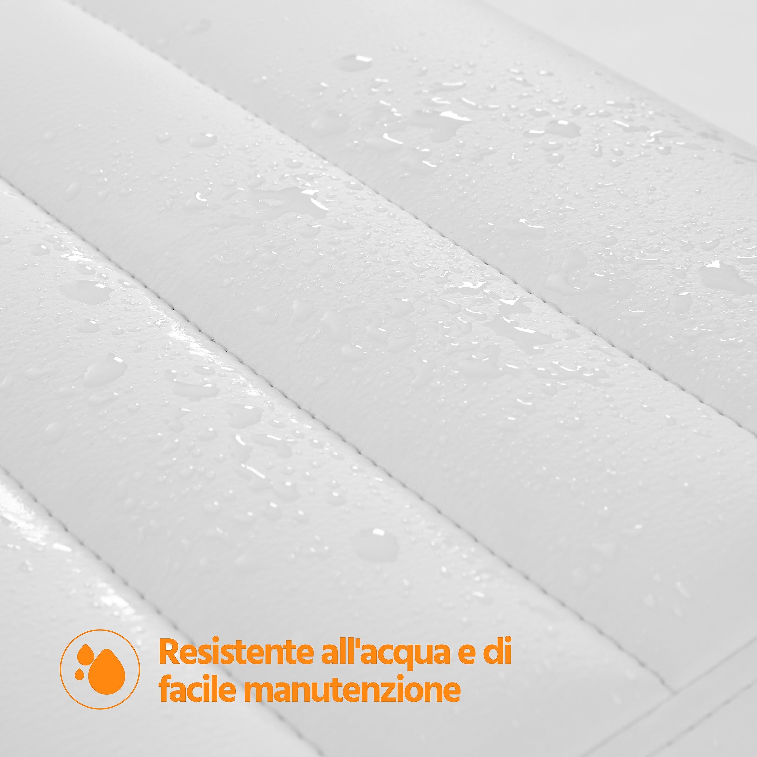 Yaheetech Sedia Ufficio Scrivania Cameretta Bianca Senza Braccioli Ergonomica Reclinabile Imbottita in Finta Pelle con Rotelle Girevole Altezza Regolabile Portata 136 kg