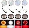 1157 Turn Signal Lights, 2''Bullet Front Rear Turn Signal LED Bulbs Smoke Lens Covers Kit, Compatible with Touring Street Glide Road Glide.