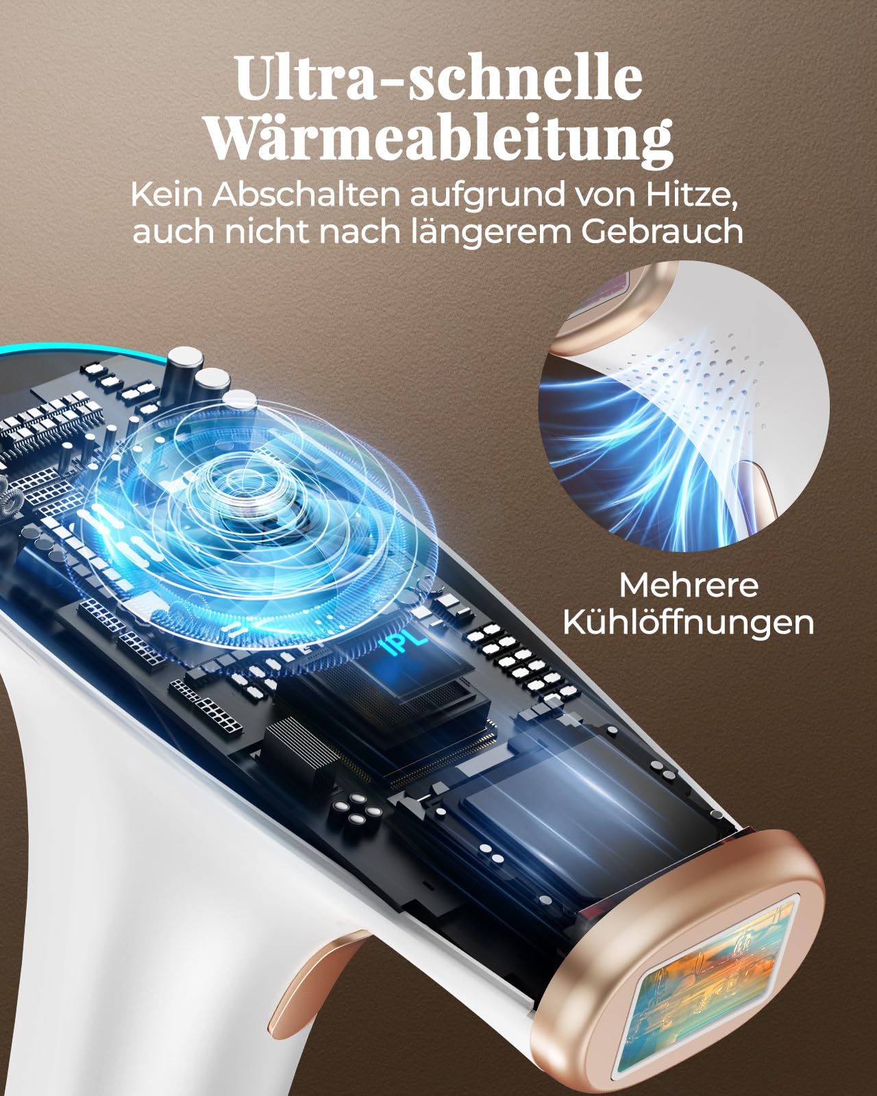 IPL Geräte Haarentfernung Laser 3-in-1 Haarentfernungsgerät 9 Energiestufen 17.6J 999,900 Lichtimpulse Ganzkörperbehandlung