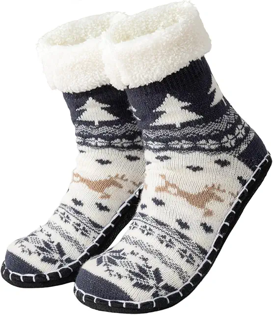 Chaussettes Pantoufle Femmes Anti-dérapantes Hiver Épaisses Chausson Chaussette 36-40