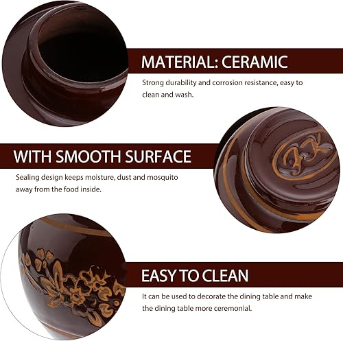 Miniatura 9 de Hemoton Tarros Mason Jars Mason Jars Mason Tarros tradicionales de fermentación de cerámica Tarro de fermentación china con tapa de sellado de agua,