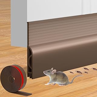 Door Draft Stopper for Bottom of Door, Adjustable Weather Stripping Door Seal for Cold Insulation, Under Door Sweep for Exterior & Interior Doors, Door Bottom Seal Blocker Noise (39inch,Brown)