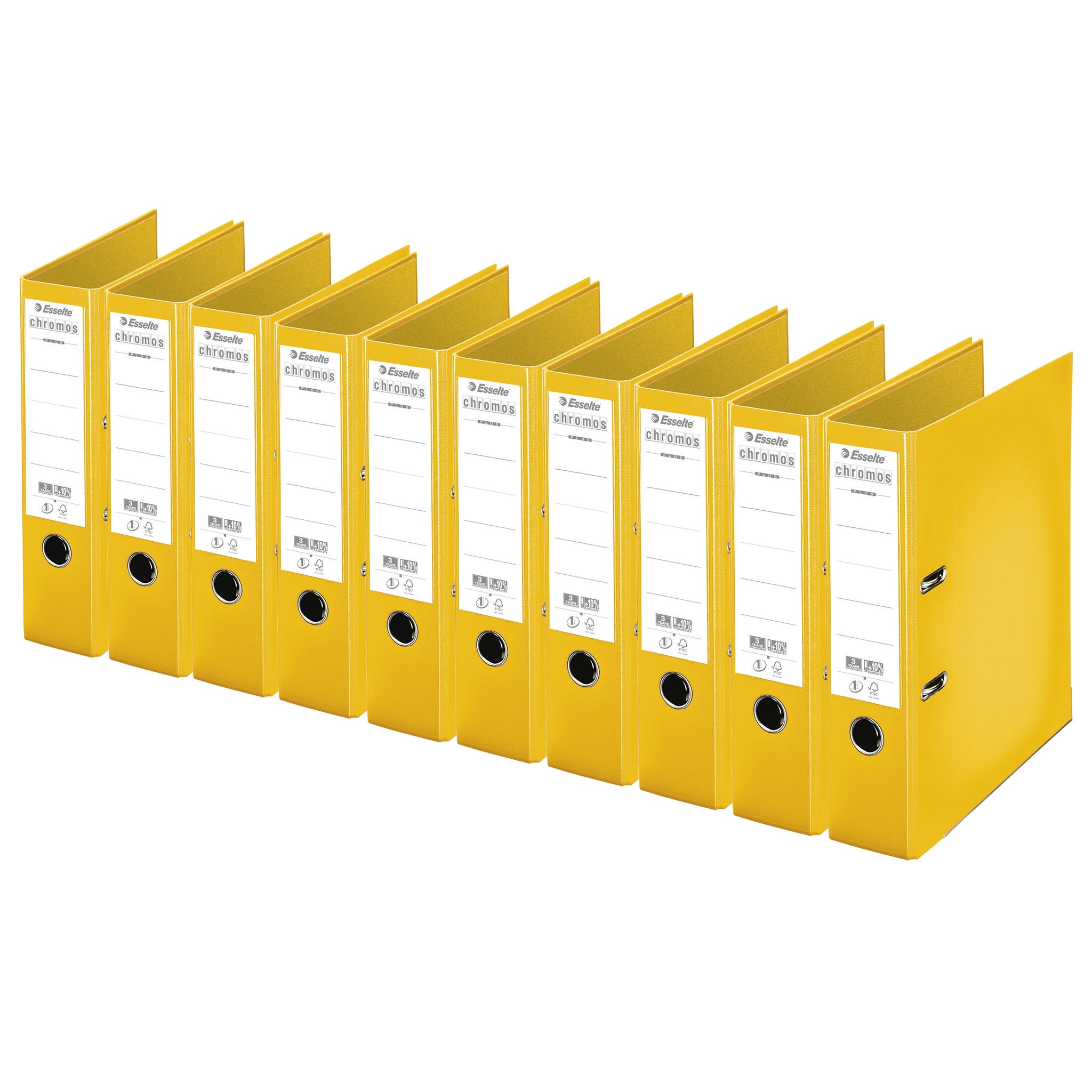 Esselte, Chromos, segregator na dokumenty, żółty, grzbiet 80 mm, A4, PP, 230104
