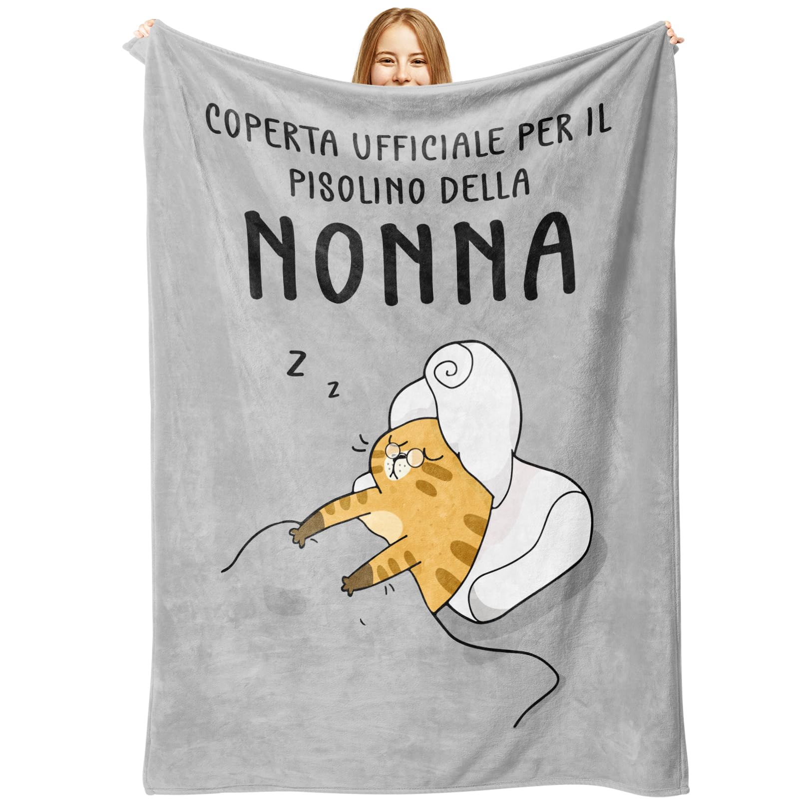 Niyewsor Regalo Nonna Natale, Regalo per Nonna Coperta Flanella, Regalo Nonna Compleanno, Festa della Mamma Natale Regali per Nonna da Nipoti, 130 x 150cm