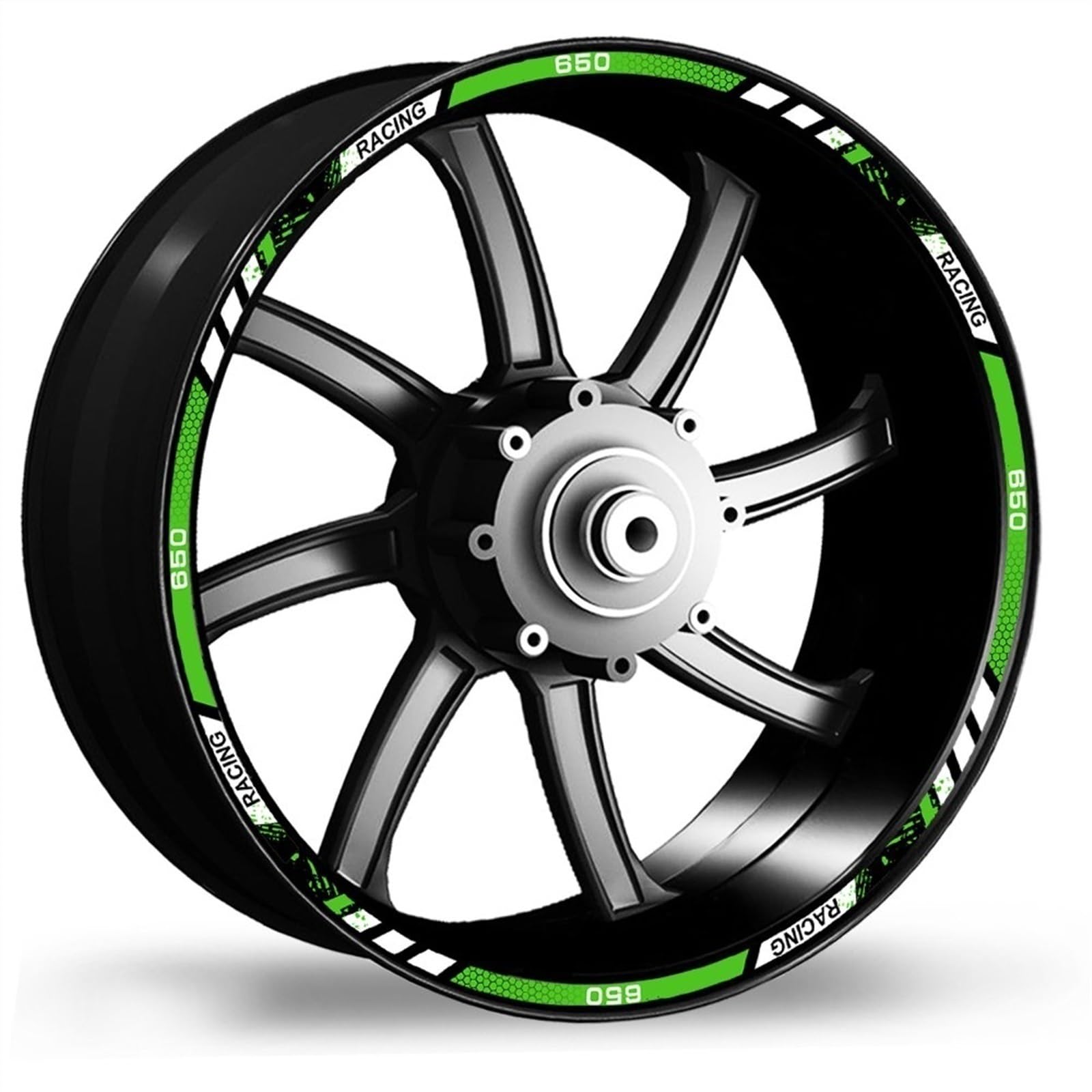 Reflective Motorcycle Wheel Sticker Rim Decal Hub Stripe Tape for Kawasaki Z650 Z 650 Z-650 Decorative(Color4)