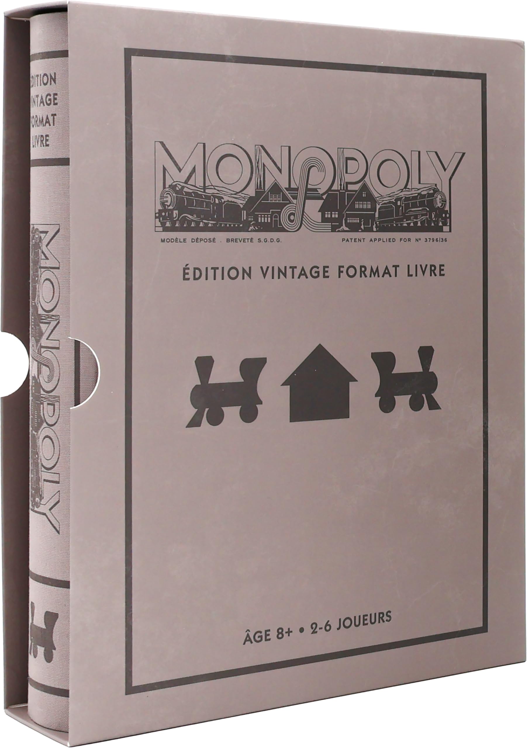 Megableu - Monopoly Édition Vintage Boite Format Livre - Jeu de Société Classique Version 1936 pour Famille & Enfants dès 8 Ans - Monopoly Collector Premium comme Un Livre - 2–6 Joueurs - en Français