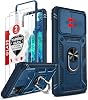 LeYi Compatible for Samsung S20 FE Case: S20 FE 5G Case with Slide Camera Cover  [2 Packs] Screen Protector, Military-Grade Protective Phone Case with Kickstand for S20 FE, Blue [NOT FIT S20]