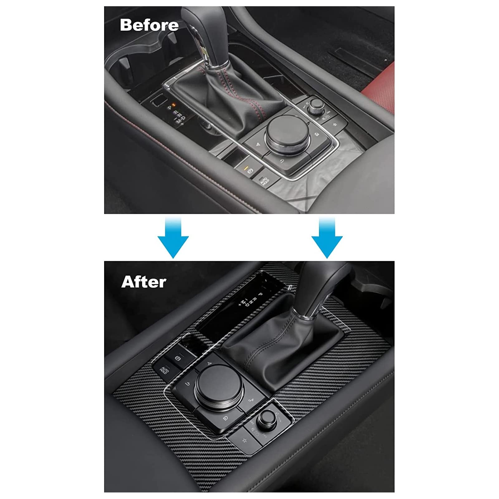 Carbon Fiber Center Console Gear Shift Panel Frame Cover Trim For Honda Civic 2016 2019 I4621622526