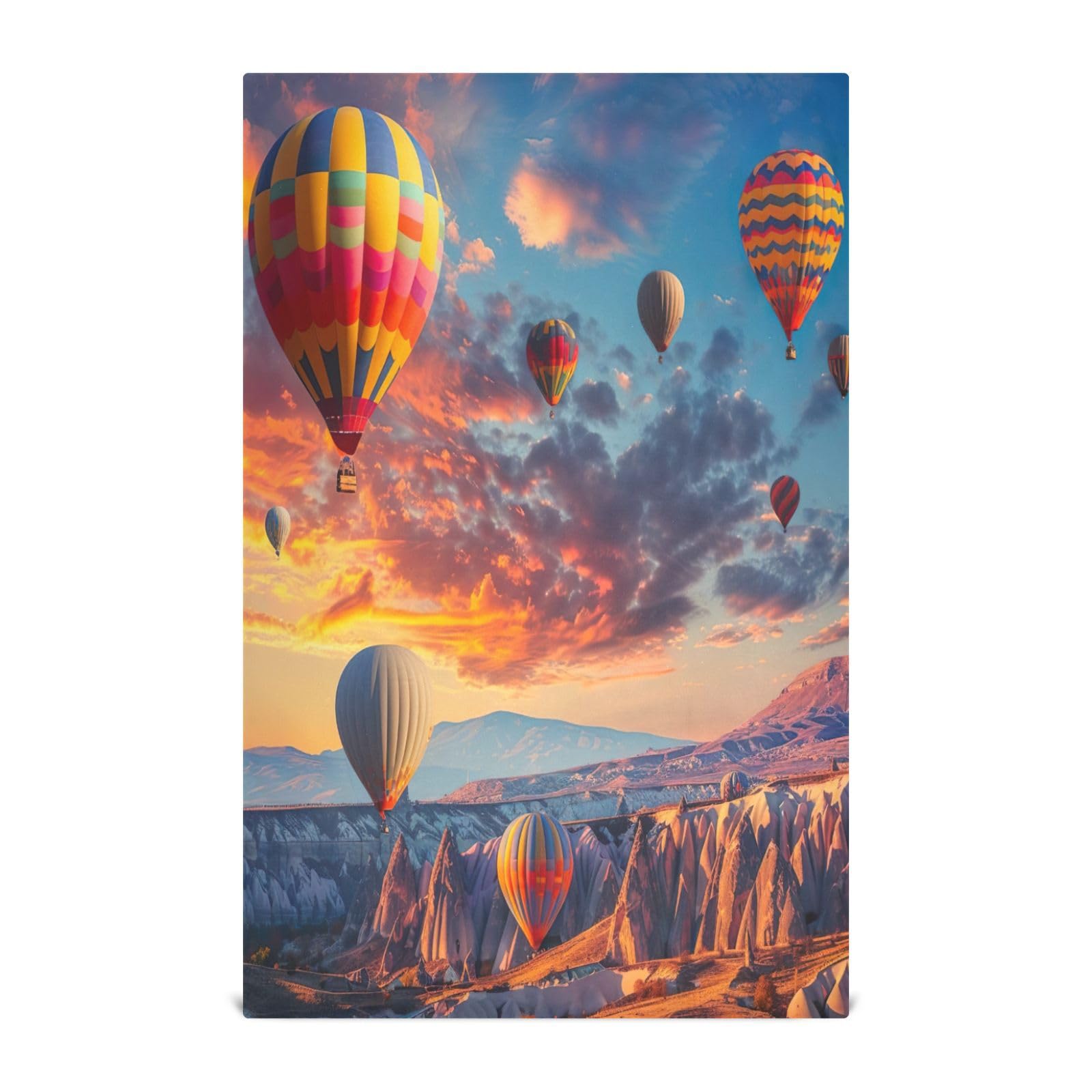 STAYTOP Beautiful Hot Air Balloon Kitchen Dish Towel Set,4Pcs Drying Kitchen Towels Tea Towels Gift Set for Drying Cleaning Cooking Baking