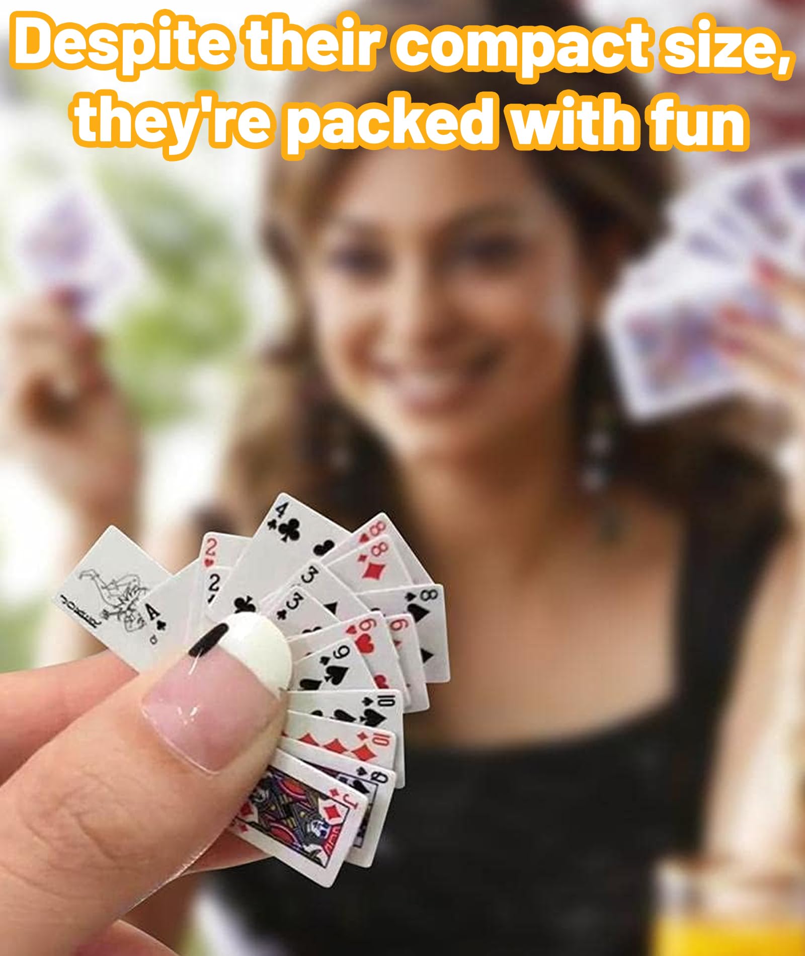 Buildcon 2 Sets Mini Playing Cards Set, Super Impulse Mini Cards for Travel, Pocket-Sized Poker Cards with 54 Sheets Per Set, Miniature Size for Games, Magic Tricks, and Dollhouse Decor 3