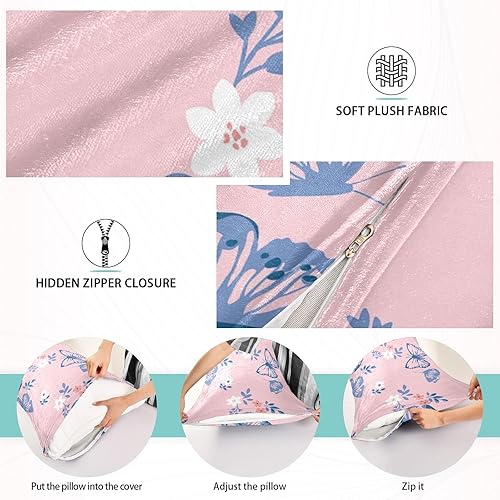 Miniatura 3 de Fundas de almohada esponjosas con diseño gráfico de mariposas, fundas de almohada tamaño Queen, funda de almohada de poliéster cálida y mullida, 4