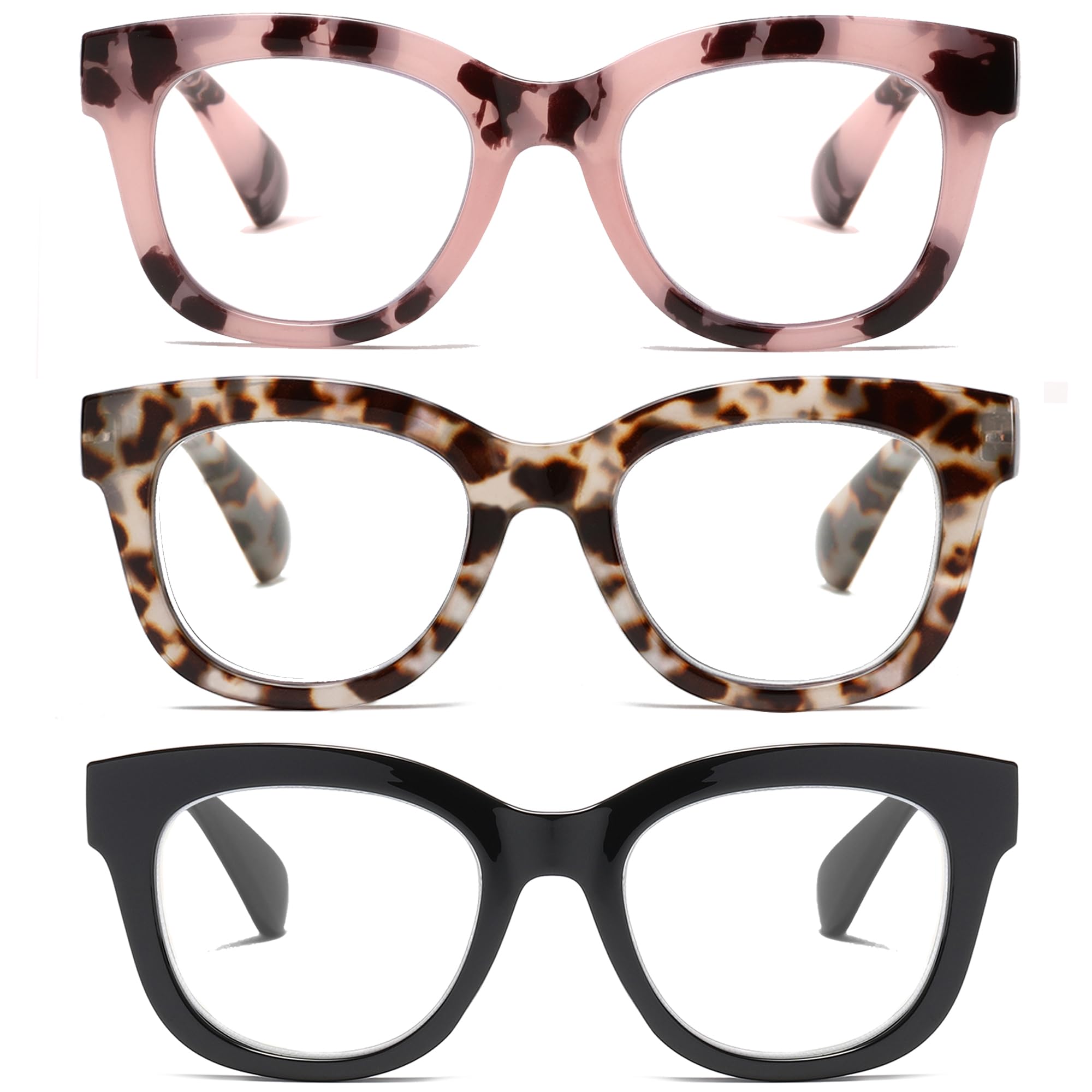 Oprah Style Readers for Women - Stylis Style Reading Glasses Blue Light Blocking and Spring Hinge Oval Ladies