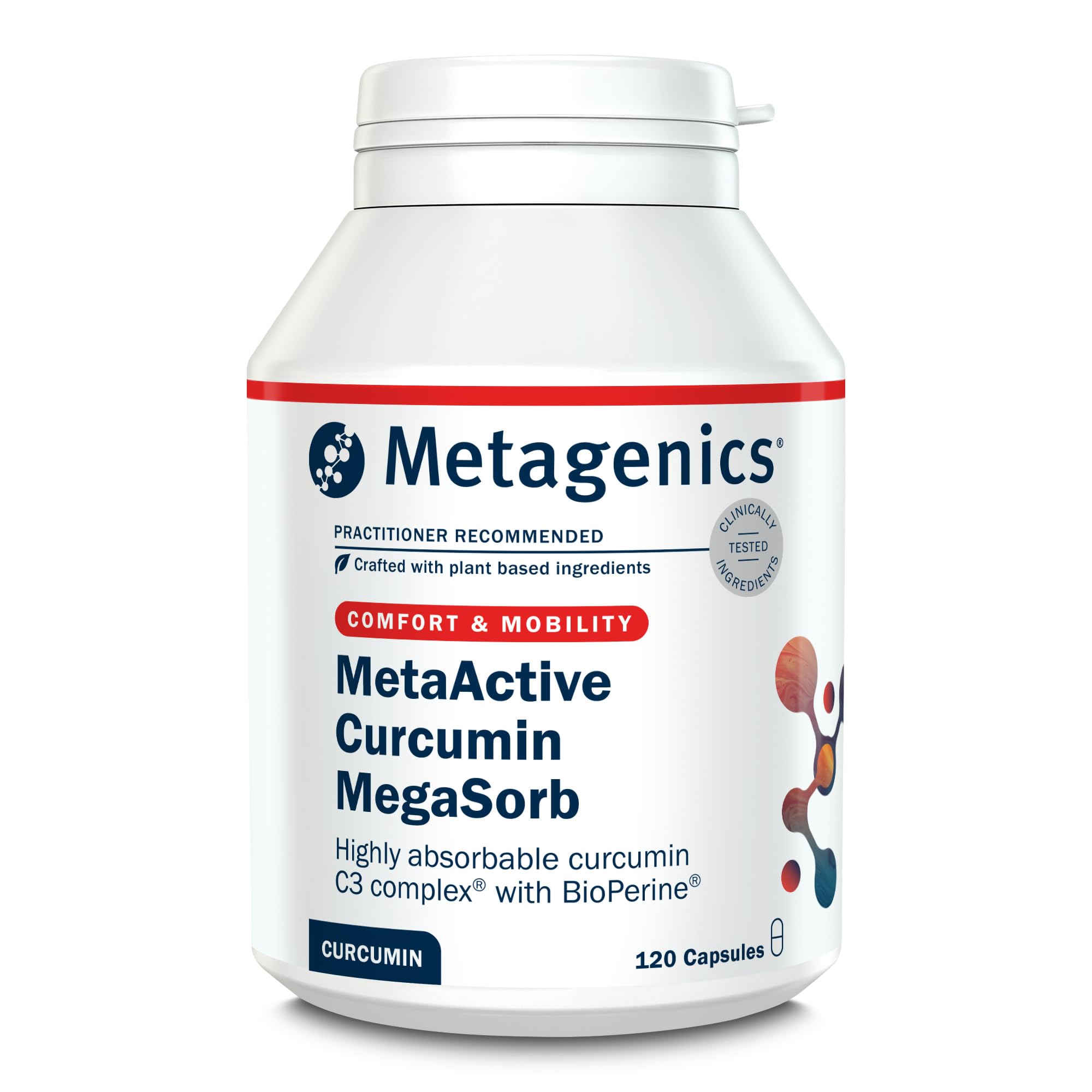 MetaActive Curcumin MegaSorb - High Potency - with Black Pepper Extract - Helps Support Joints and Mobility - 120 Capsules