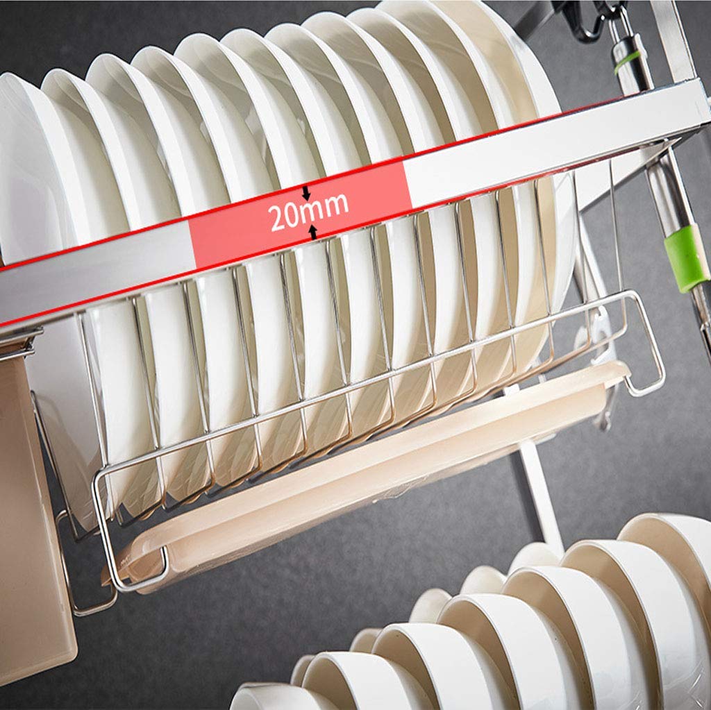 Rejilla para Cubiertos Rejilla para Platos Rejilla para escurrir Rejilla para almacenar Platos de Cocina Sección de Engrosamiento Rejilla para Platos de Acero Inoxidable 304 Rejill
