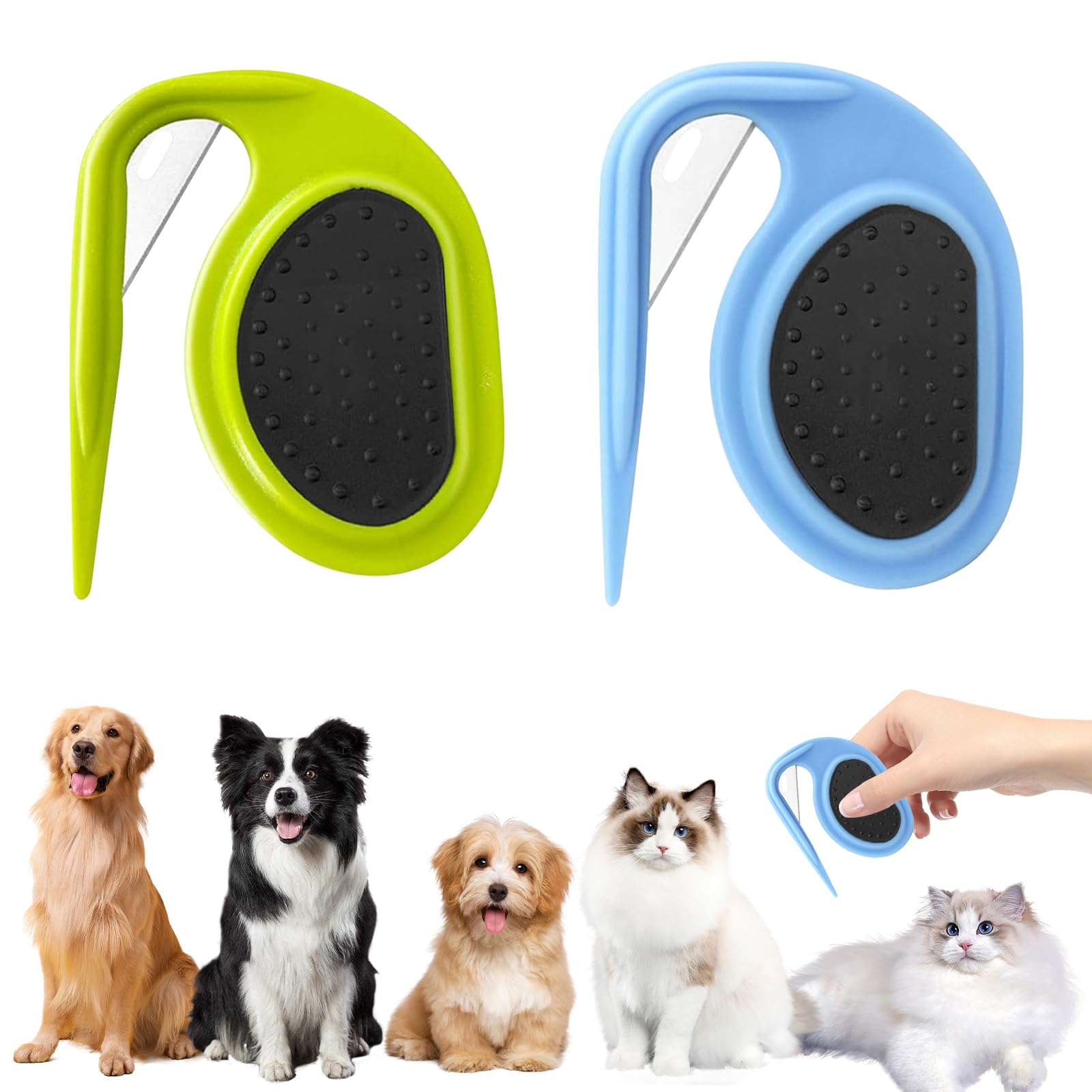 2 Piezas Peine De Nudos para Mascotas,Peine para Nudos De Mascotas,Peine De Nudos para Perros y Gatos,Herramienta De Depilación con Peine con Nudo De Gato
