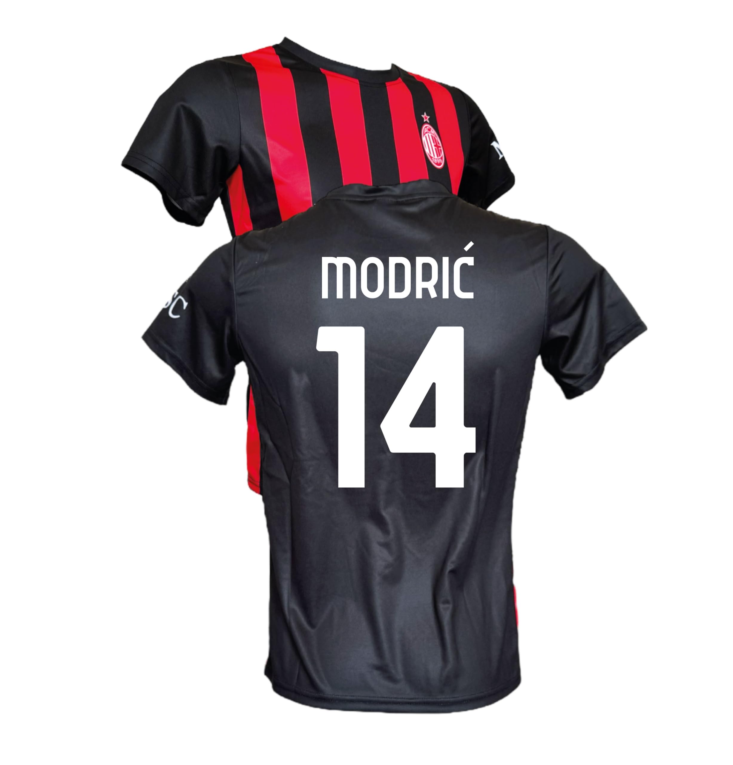 AC Milan Maglia Modric 14 Replica Ufficiale 2025/2026, Rossonera a Strisce, Adulto e Bambino