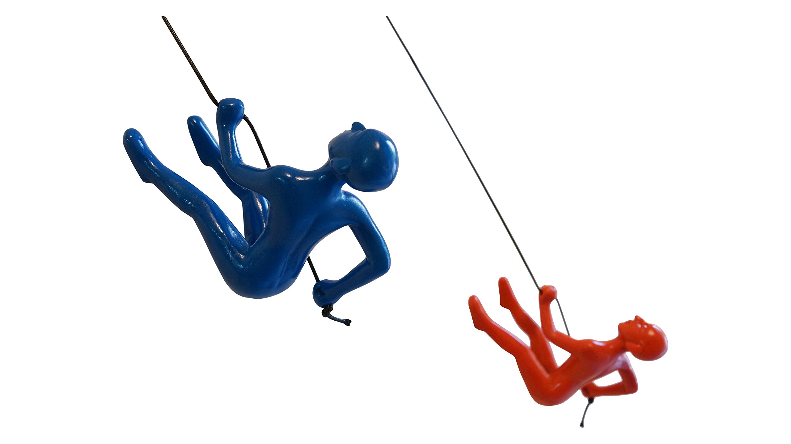 eladitemsClimbing Man Red and Blue color Position 2 Hanging Wall Piece Of Art Solid, Durable Polyresin Construction - Handmade, Highly Motivational Home Décor Item - Wide Variety Of Colors