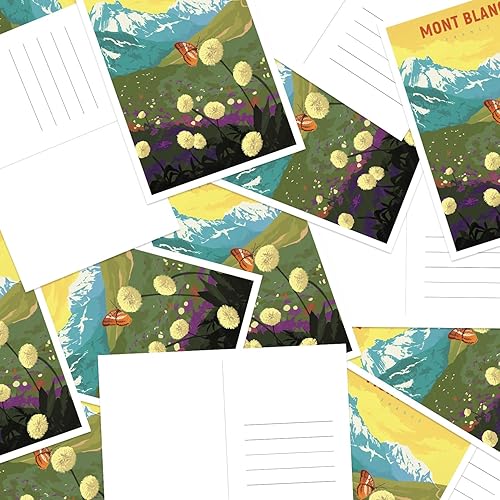 Miniatura 4 de gaeaverse Mont Blanc - Postales de paisaje de Francia, postales vintage, 9 unidadesjuego de tarjetas de felicitación de ciudades del mundo para