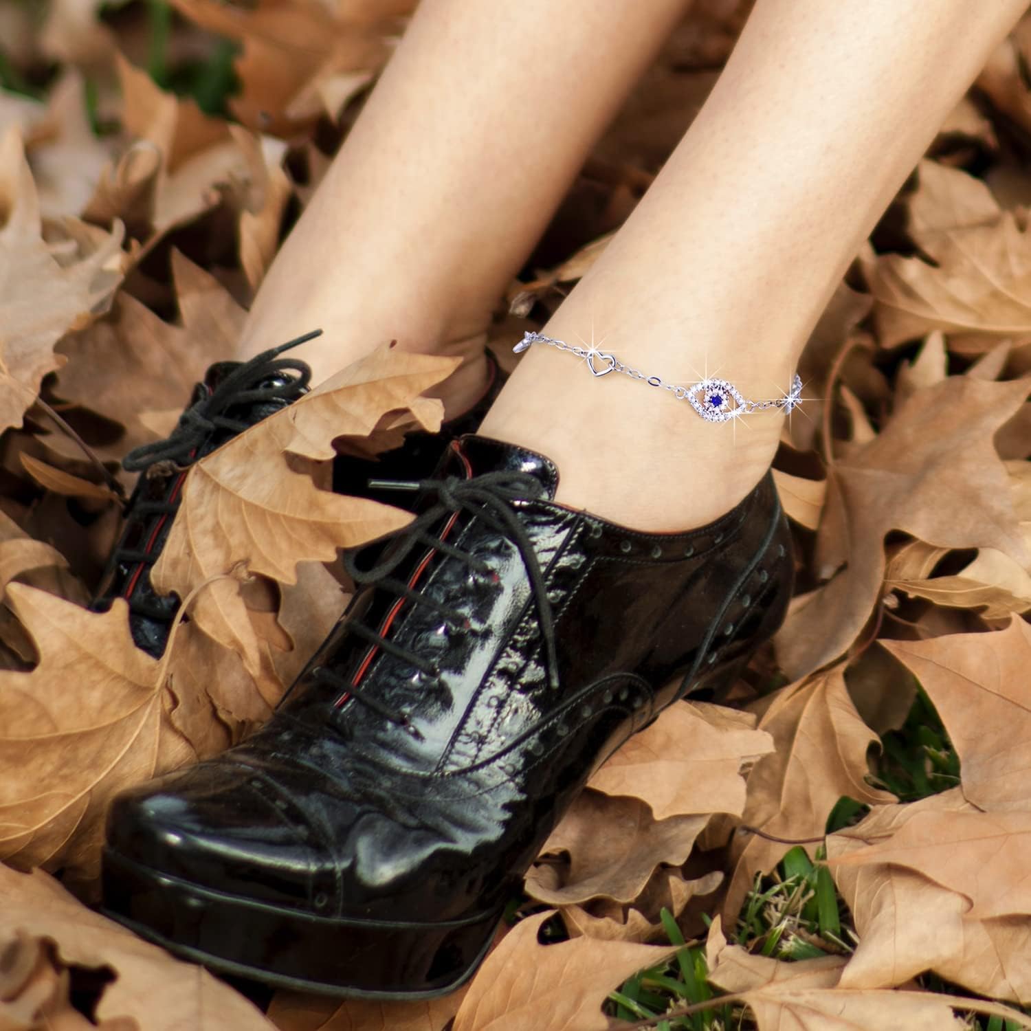 Evil Eyes Anklets for Women 925 Sterling Silver Ankle Bracelets for Women Adjustable Womens Ankle Bracelet - Image 5