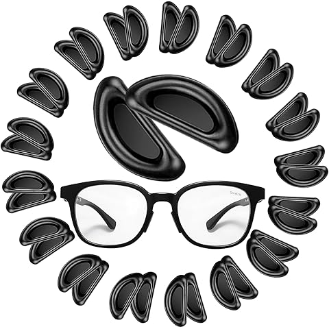 20 Pairs Eyeglass Nose Pads for Glasses - 1.0mm Ultra Thin Silicone Anti-Slip Stick...