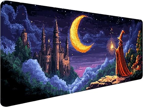 The Arcade Crew Announces Chivalware, a Roguelite Blending Floppy Disk Weapons and Cyber-Medieval Knights 11 71KJnZI8aTL. AC SX466 Pixel Art Desk Mat Wizard Magic Moon Mysterious Castle Large Gaming Mouse Mat with Stitched Edges,Non-Slip Waterproof Rubber Base Mous Mat 31.5x11.8 Office Computer Keyboard Laptop Home