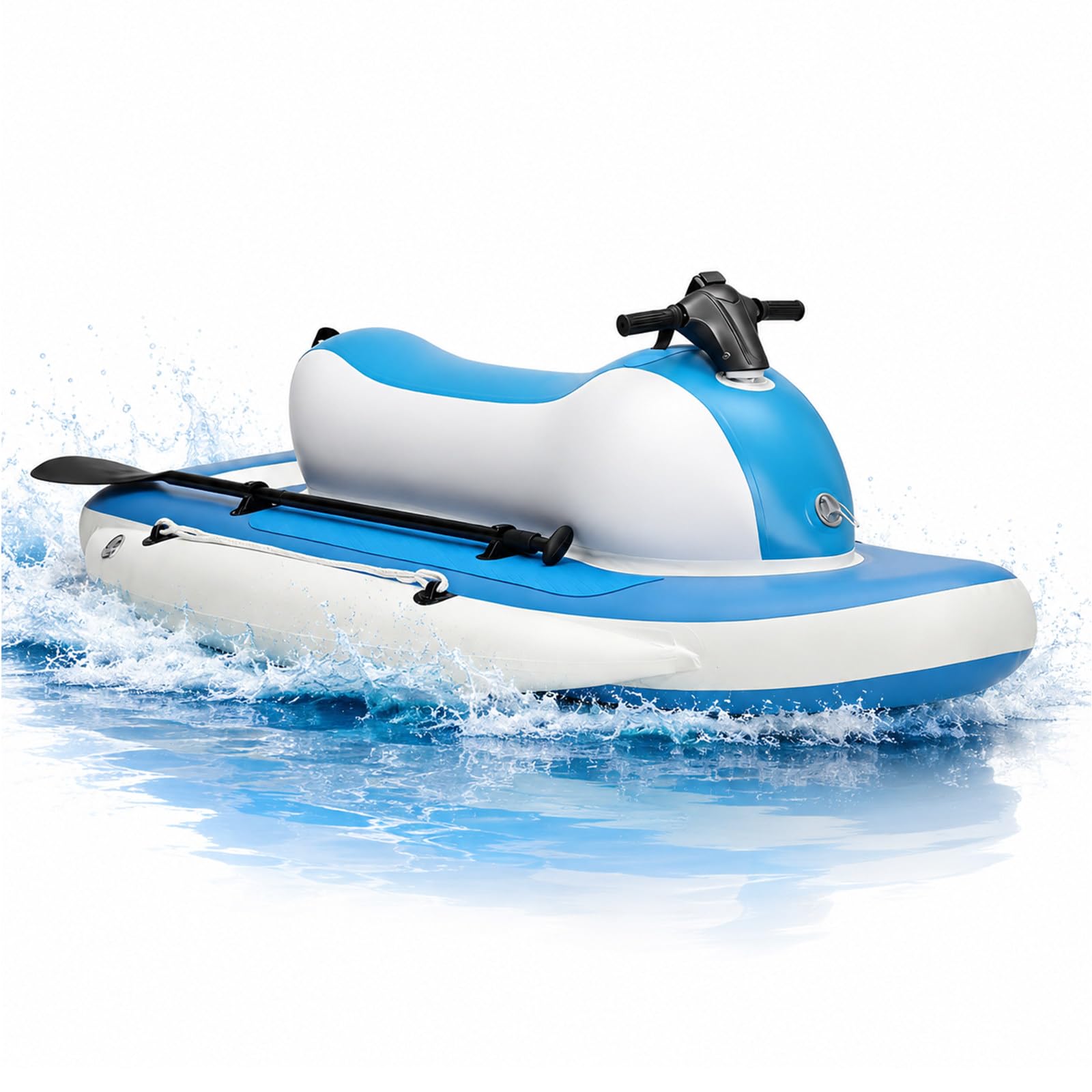 Aredwhiterui Upgraded Inflatable Jet Ski – 3-in-1 Mode for Adults, 500W Water Scooter with Dive Kit, Enhanced Steering Handle, 5-Air-Chamber Jet Boat for Snorkeling, Paddle & Pool Fun Unpowered