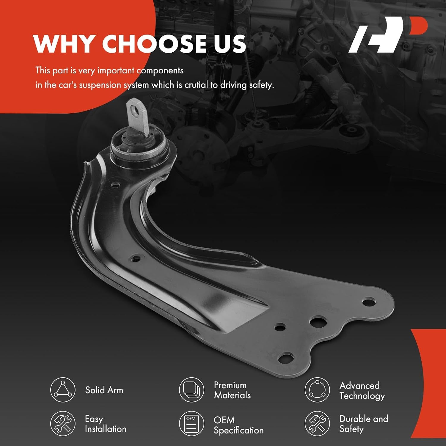A-Premium Rear Right Trailing Arm, with Bushing, Compatible with Mazda CX-5, CX5 2013-2019