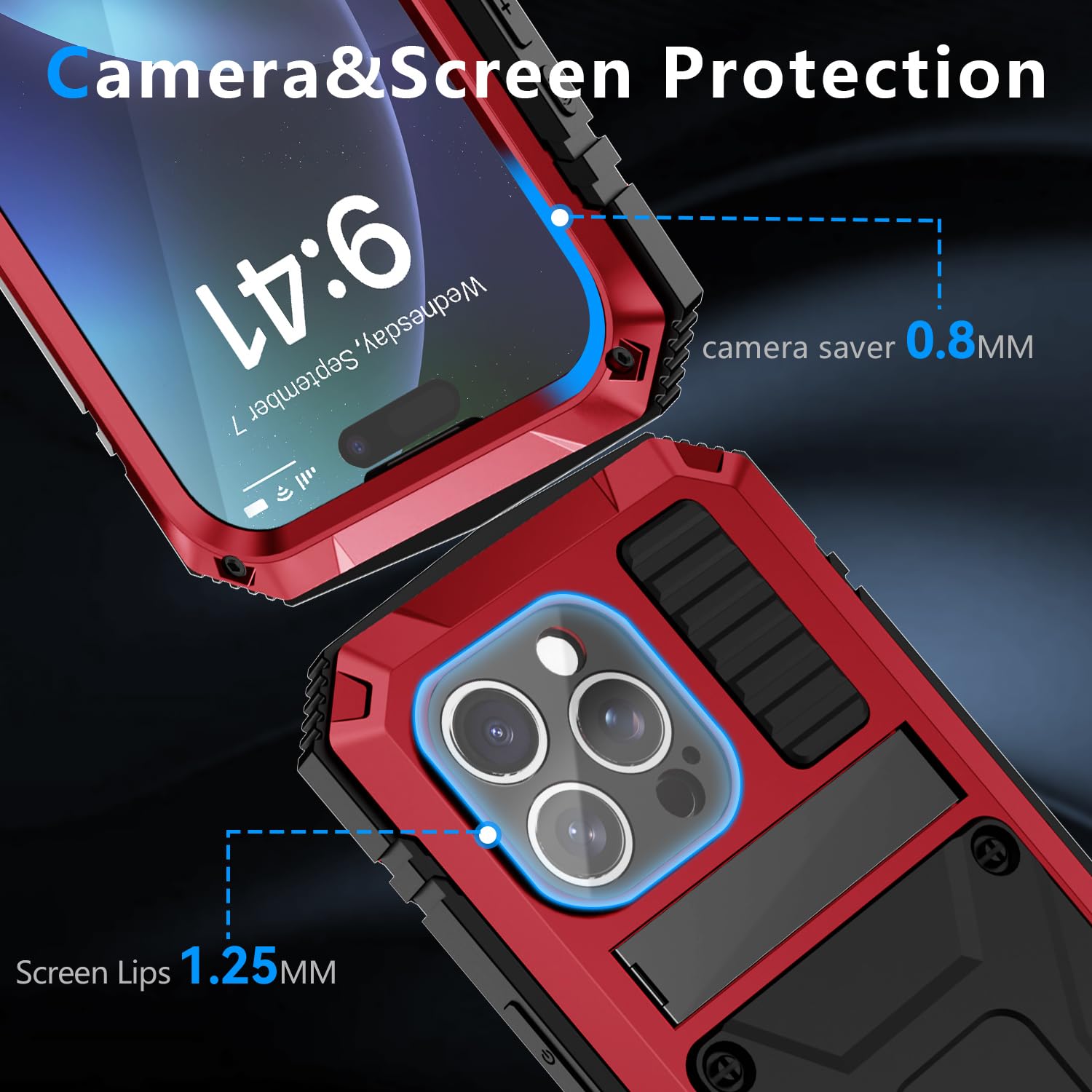MIYIYQP Compatible for iPhone 16 Pro 5G Case with Stand Kickstand & Built-in Camera & Screen Protector - Image 4