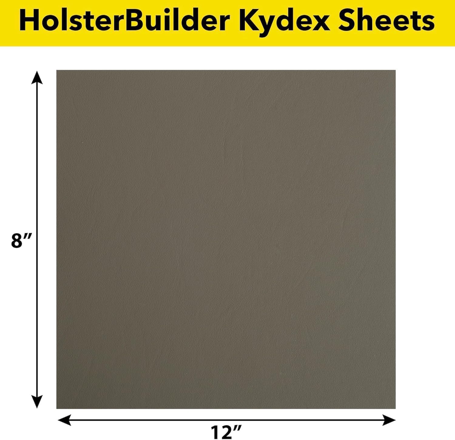 Kydex Sheets - Solid Color DIY Kit for Crafting Holsters, Sheaths, and Mag Pouches - (8x8, 8x12, 12x12), Premium Thermoform Sheets - Thick, Durable, and Ideal for DIY Enthusiasts