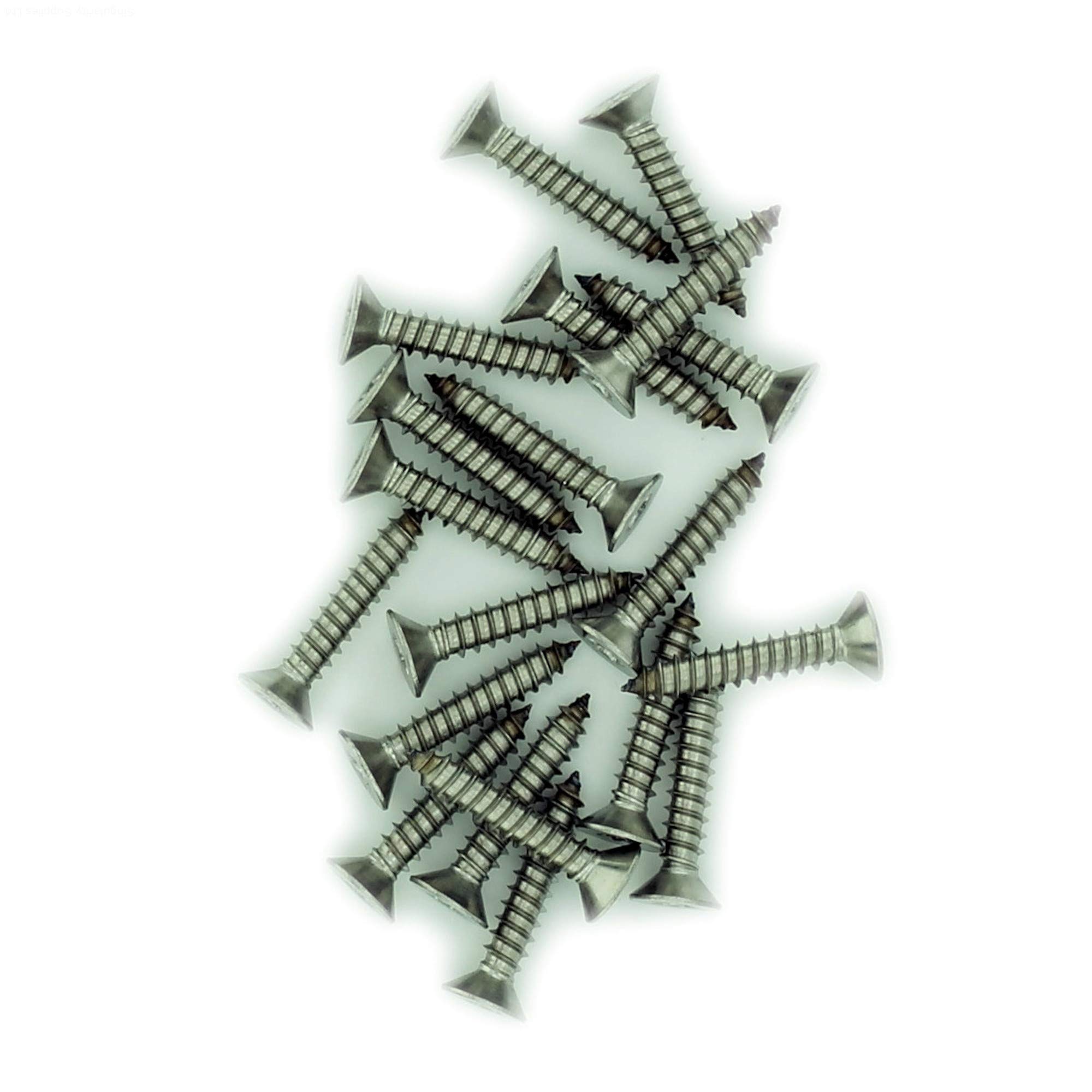 Singularity Supplies No.2 X 0.75 (2.2Mm X 19Mm) Tx Countersunk Self-Tapping Screw - Stainless Steel (A2) (Pack Of 20)
