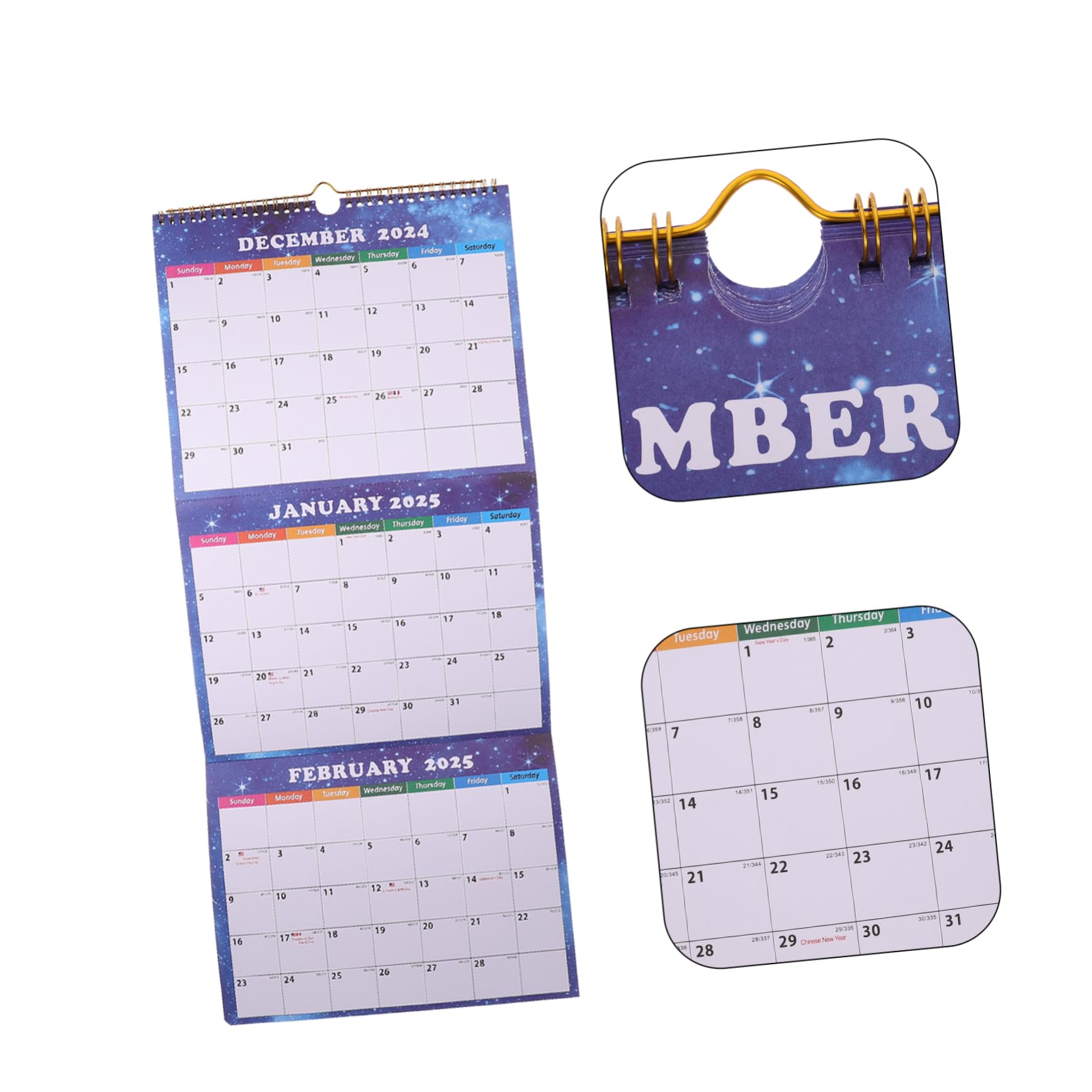 Housoutil 5 Stück Faltbarer Dreimonats Wandkalender Vertikaler Monatsplaner mit Großzügigem Notizbereich Platzsparendes Design für Büro und Klassenzimmer Praktischer Monats Überblick