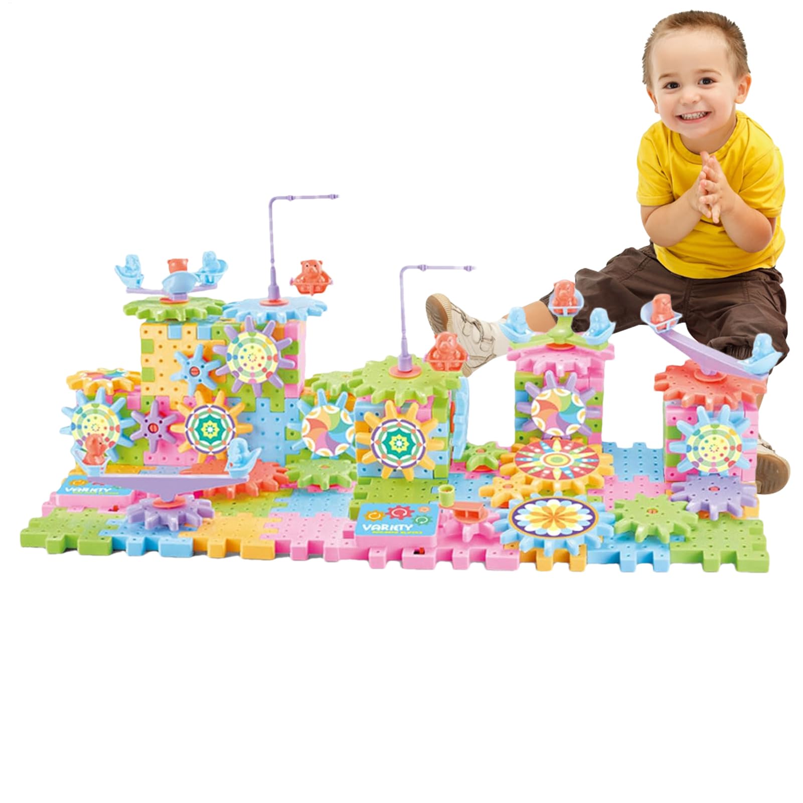 Motorisierte Zahnrad Block Kit - Stamm -Lernsteine, kreativer Puzzle -Set | Praktisches Bauspielzeug, durablle ineinandergreifende Ausrüstungsstücke, einfallsreicher Gebäude Spaß für Kinder