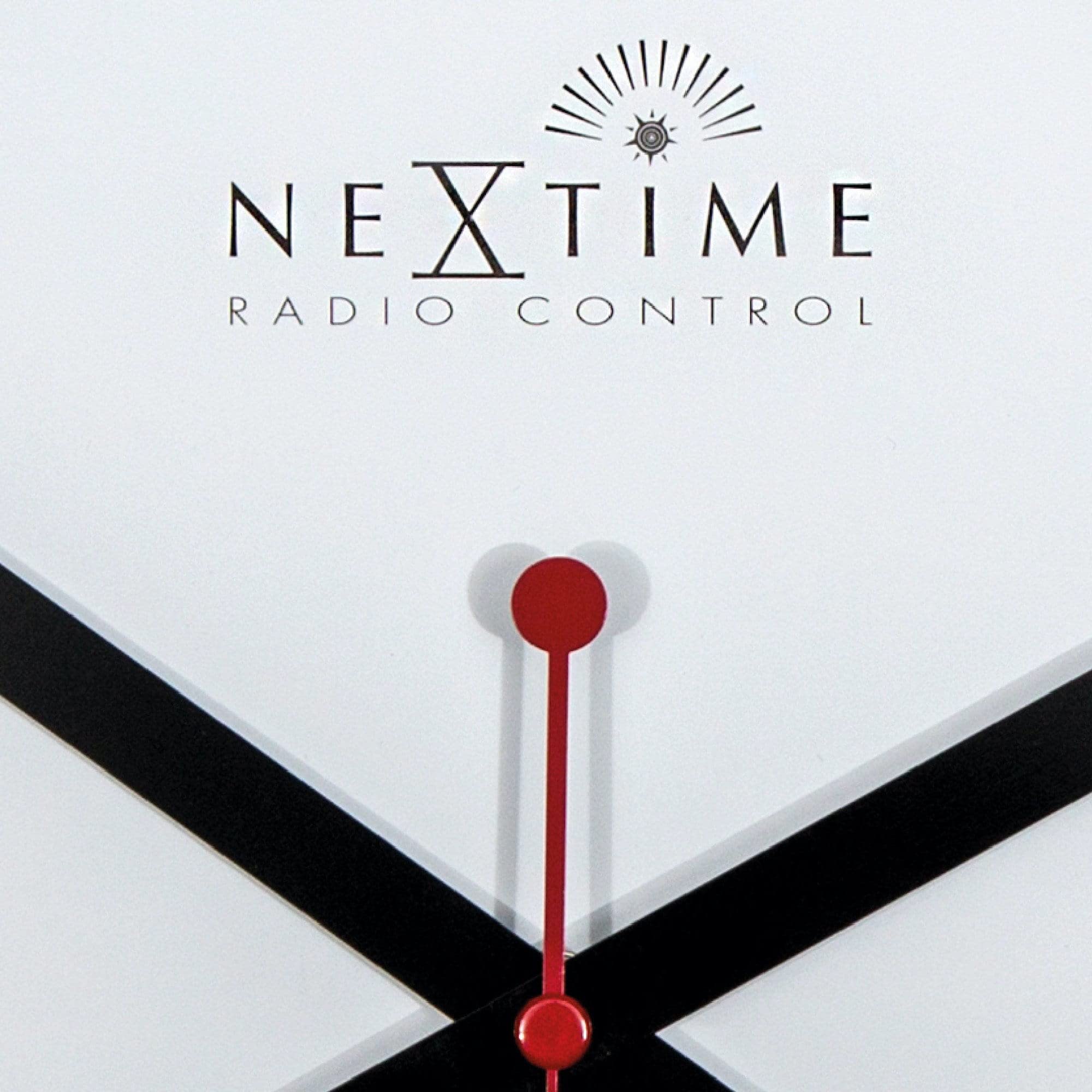 NeXtime Reloj de pared - Estación de trenes "STATION RCC", muy silencioso, radiocontrolado, blanco, redondo, ø 35 cm