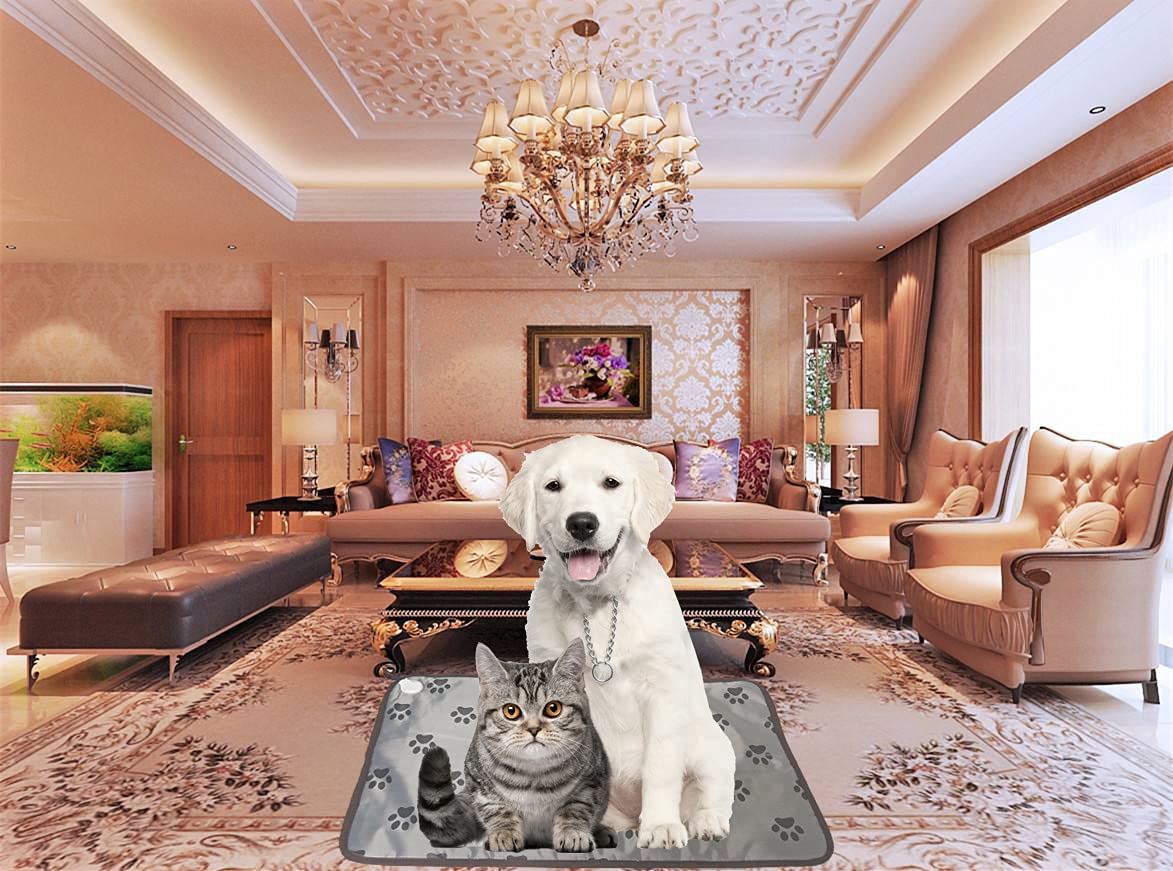 Almohadilla térmica para Perros Grandes para Interiores, tapete térmico Impermeable para Mascotas, Almohadilla térmica para Gatos, Almohadilla térmica para Cachorros para Caja de Parto al Aire